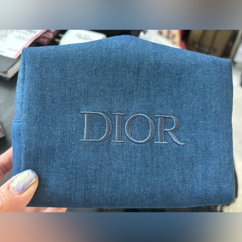 Dior Denim Makeup Bag